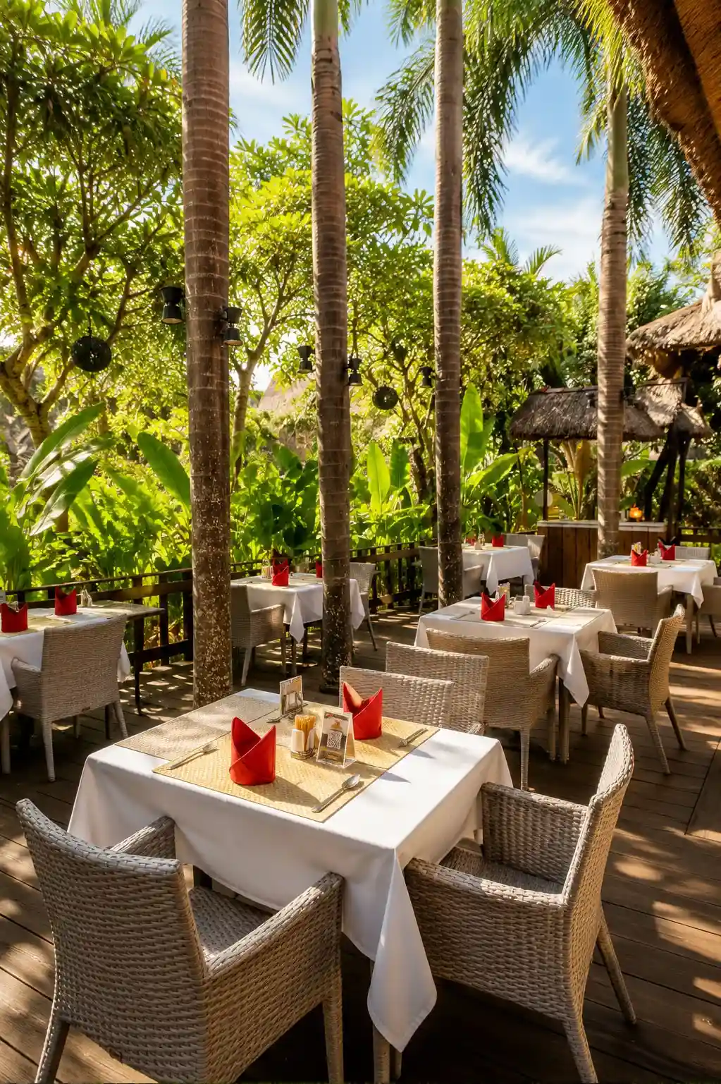 Open-air restaurant at Bali Agung Village Seminyak